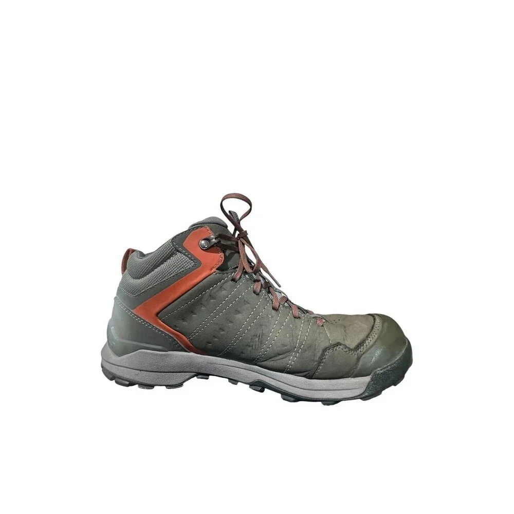 Oboz Sypes Mens 10 Gray Hiking Boots Mid Leather B-Dry Waterproof Camping Used